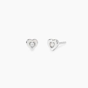 Pendientes de corazón con diamantes cultivados en laboratorio