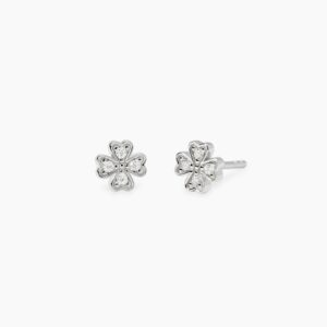 Pendientes de trébol de cuatro hojas con diamantes cultivados en laboratorio